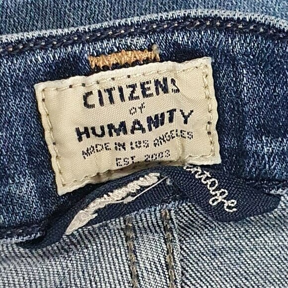 Citizens of Humanity 26 womens Emerson Slim Boyfriend Jeans Dark Wash COH Flaw‎ - Picture 6 of 12